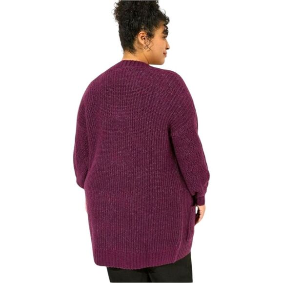 TORRID Winter Bloom Color Boyfriend Cardigan Pointelle Sleeve Sweater SIZE 2X - Picture 9 of 16
